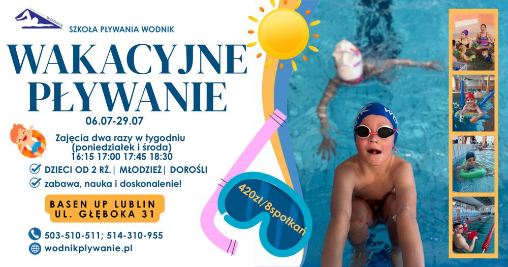Dodatkowe zajęcia lekcje nauka pływania wakacje